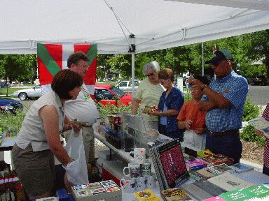 Bernadette (Petoteguy) and Espen Jensen sell many products from the Basque Country at the Basque Market