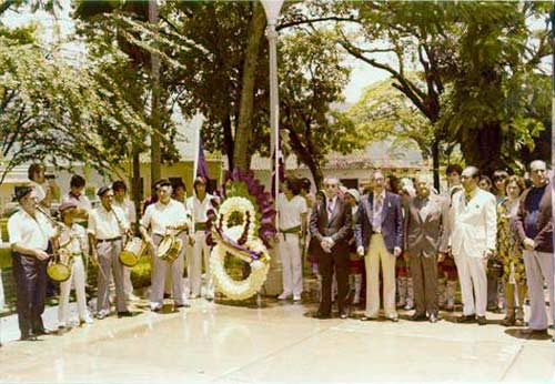 Ceremony of inauguration of the Valencia-Carabobo Basque Club and facilities in 1975