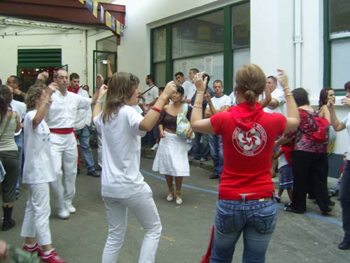 Dancing a fandango at the patio of the Paris Basque Club