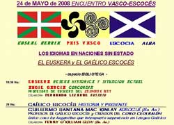 Cartel informativo distribuido por la organización con el programa del primer encuentro vasco-escocés que celebra el 'Zazpi' rosarino