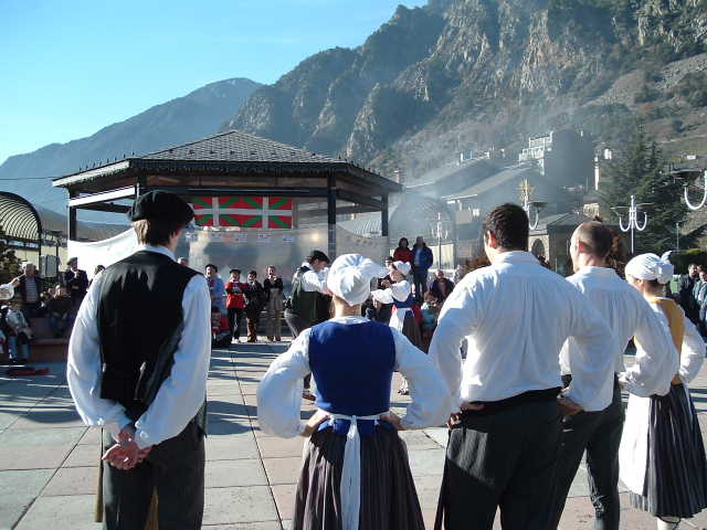 Basque dancers performing in Andorra for the local Basque Club