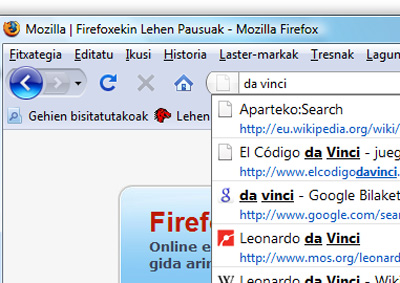 La versión en euskera de Firefox 3
