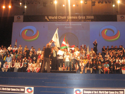 El esfuerzo realizado por los miembros de Gaudeamus Korala obtuvo recompensa en las Olimpiadas Corales celebradas en Austria (foto Gaudeamus Korala)