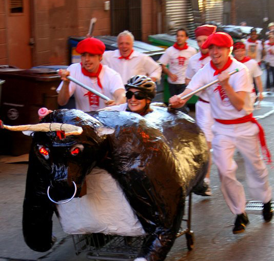 Uno de los 'toros bravos' con los que se realizó el encierro de San Fermín en Seattle