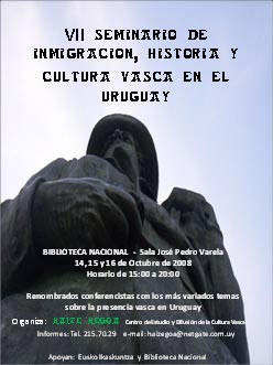 Afiche de este VII Seminario Vasco en Uruguay