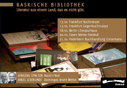 Cartel promocional de la gira literaria de Lertxundi y Epaltza organizada por Bost_Kultura