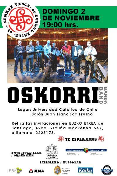 Cartel del concierto de Oskorri, en el seno de la Semana Vasca