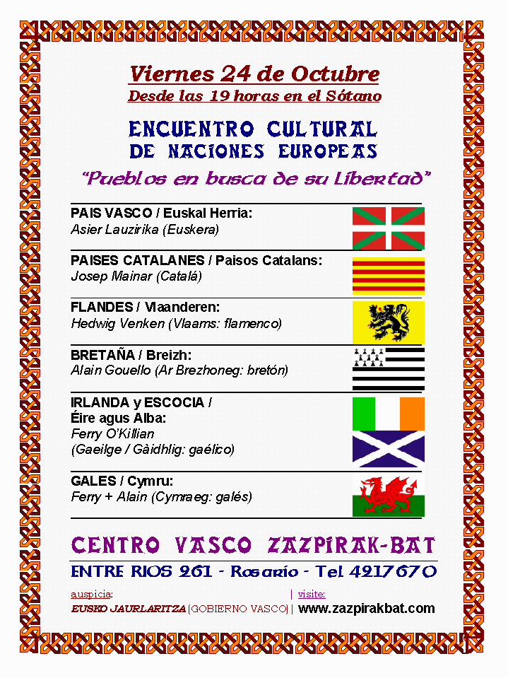Cartel del Encuentro Cultural de Naciones Europeas.