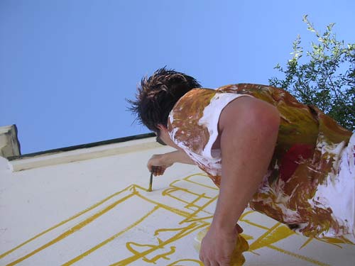 Primeros pasos sobre el muro de Algorta (foto Joaquín Ibarguren)