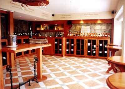 Wine cellar at the Delicias del Mar restaurant at Reñaca