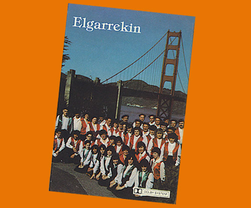 Comercialized in 1983 as a tape, now you can get the digitalized and remastered version of the Elgarrekin San Francisco Basque Choir's recording (photo EuskalKultura.com)