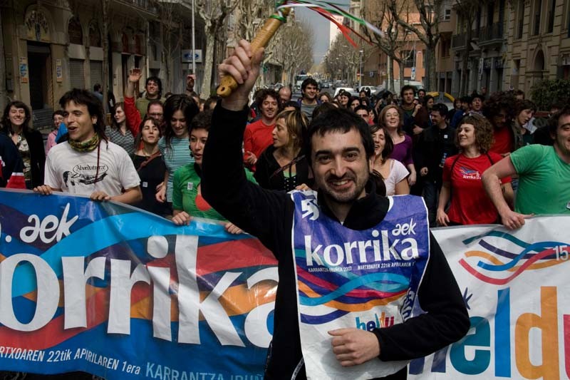 Imagen de la Korricursa que organizó Euskal Etxea en 2006 con motivo de Korrika 15 (foto BartzelonaEE)