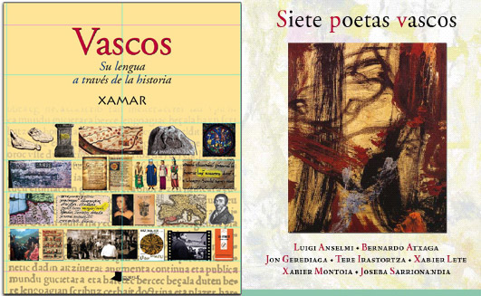 Xamarren 'Vascos' eta 'Siete poetas vascos' antologiaren azalak