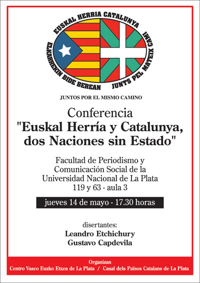 Afiche convocando a la charla vasco-catalana