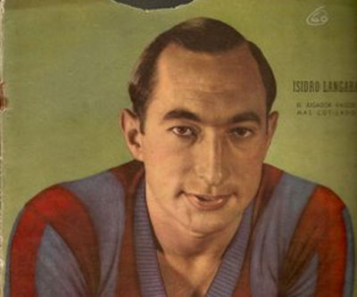 Isidro Lángara Galarraga en su época de jugador de San Lorenzo, en el que se convirtió en uno de los goleadores históricos de la entidad