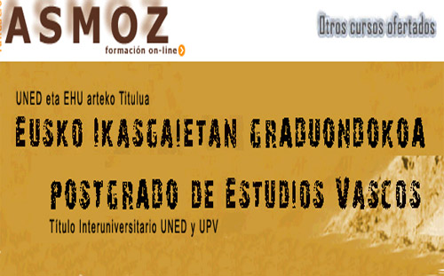 Cartel del postgrado de Estudios Vascos de Asmoz