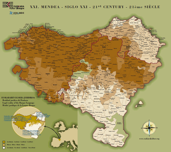 Mapa publicado por Euskara Kultur Elkargoa