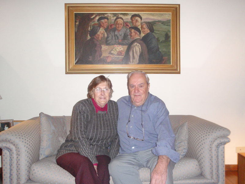 Alberto Ospital junto a su mujer, Betty Paris, en su hogar porteño (foto EuskalKultura.com)