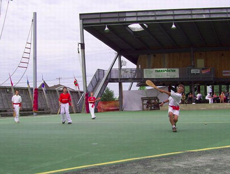 Partido de pelota en la cancha del Parque (PABA), en este caso a pala, si bien se disputaron asimismo partidos de pelota a mano