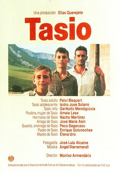 Tasio filmaren afixa; Montxo Armendarizen 1984an zuzendu zuen