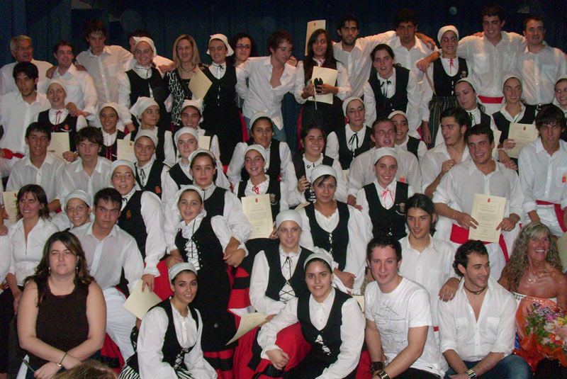 Dantzaris de los centros navarros de Argentina y Chile en el encuentro del pasado año