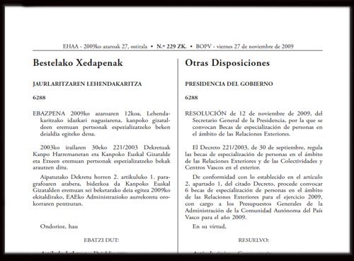 Resolución que convoca las becas de especialización en el ámbito de las Relaciones Exteriores