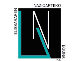 Nestor Basterretxeak diseinaturiko Euskararen Nazioarteko Egunaren (ENE) logoa