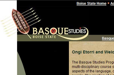 Detalle de la página web del Centro de Estudios Vascos de la BSU.