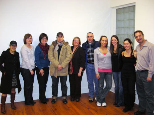 Grupo de participantes: de izquierda a derecha, Henar Chico, Goisalde Jausoro, Gloria Lejardi, Aitzol Azurtza, Anita Anacabe, Mikel Oteiza, Itxaso Kaiero, Bernadette Leonis, Izaskun Kortazar e Ibon Izurieta