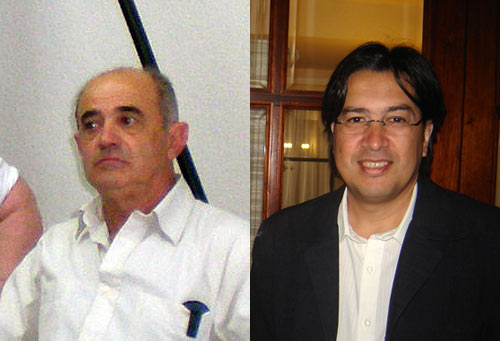Ricardo Basterra (izquierda) y Alejo Martín (derecha), de Santa Rosa (La Pampa) y Córdoba capital, respectivamente, candidatos a la presidencia de FEVA (foto EuskalKultura.com)