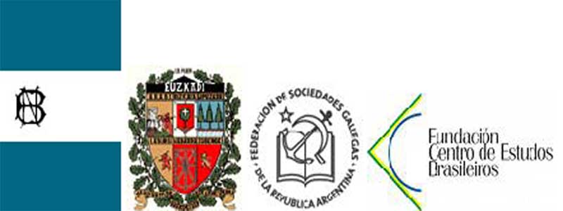 Escudos y logos de las bibliotecas organizadoras de este V Encuentro Nacional de Bibliotecas de Colectividades de Argentina
