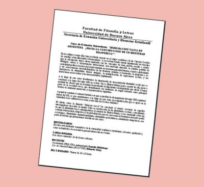Convocatoria del curso impartido por Leandro Etchicury y Eduardo Torry sobre "Inmigración Vasca en Argentina, ¿hacia la construcción de una identidad diaspórica?"