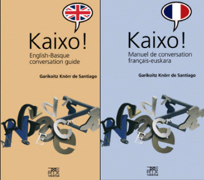 Portadas de las versiones en inglés y francés del manual de conversación 'Kaixo!'
