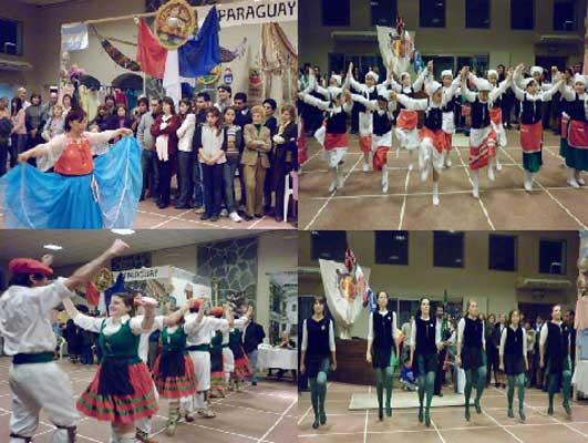 Las colectividades paraguaya, italiana, euskalduna e irlandesa deleitaron al público con sus danzas