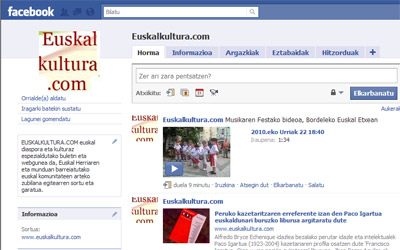 Portada de la pagina de EuskalKultura.com en Faceboook