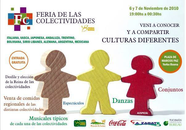 Afiche de la I Feria de las Colectividades de Yerba Buena, Provincia de Tucumán, en Argentina, que contará con participación de la colectividad vasca