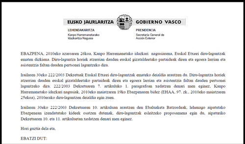 85 personas pertenecientes a 23 centros vascos recibirán este año las ayudas a situaciones de extrema necesidad