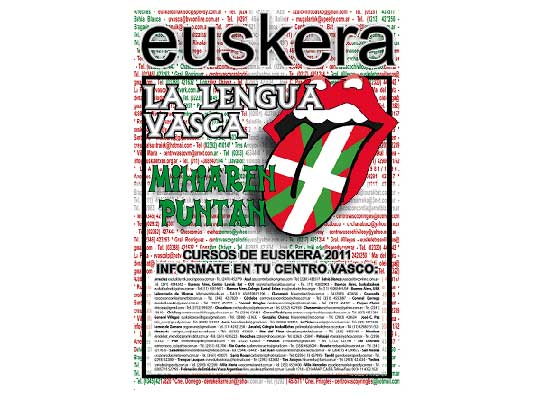 Afiche para la promoción de las clases de euskera en Argentina