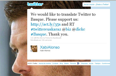 Xabi Alonsoren Twitterrean kanpainarekin bat egiteko deia