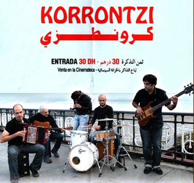 Cartel del concierto que ofreció Korrontzi en Tánger