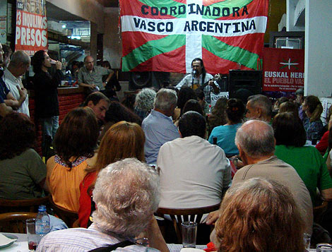 ASpecto de la 'taberna popular vasca' del pasado viernes en San Telmo, Buenos Aires