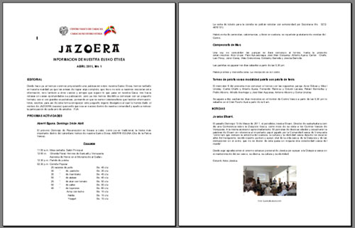 Portada y segunda página de Jazoera (foto EuskalKultura.com)