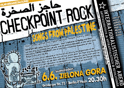 Cartel anunciador de la proyección de "Checkpoint Rock" en Berlín