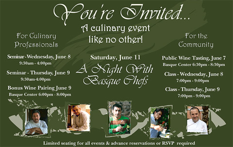 Poster of this week's Basque culinary event in Boise, Idaho