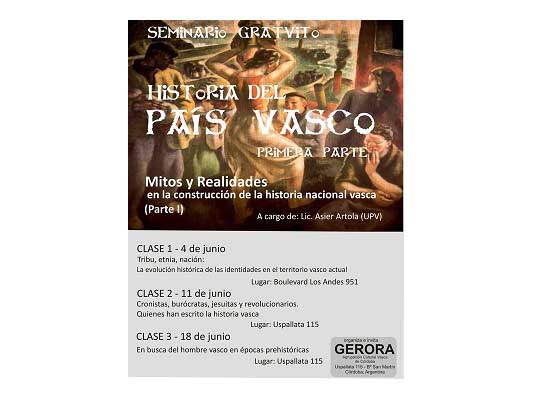 Afiche del Seminario Historia del País Vasco, primera parte