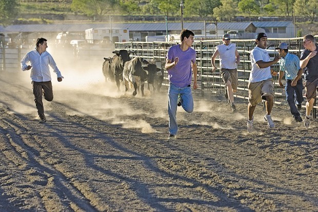 Elko Basque festival and running from the bulls (photo RossAnderson/ElkoDaily)