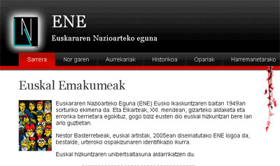 Portada de la página web del Euskararen Nazioarteko Eguna (ENE) de Eusko Ikaskuntza