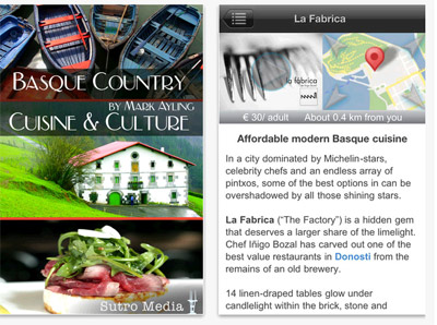 A capture from the App "Basque Country: Cuisine and Culture" 