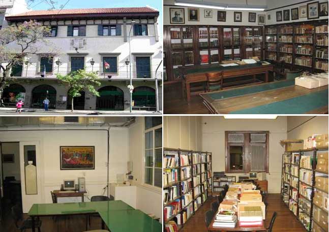 Imágenes de la sede y biblioteca del centro Laurak Bat (fotos EE)