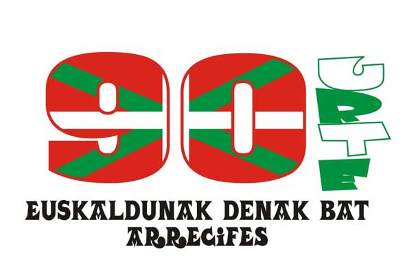Euskaldunak Denak Bat euskal etxearen urtemugaren logoa 